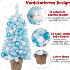 90 cm Mini künstlicher Weihnachtsbaum mit Schnee & Zementbasis Tannenbaum Chirstbaum