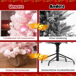 90 cm Mini künstlicher Weihnachtsbaum mit Schnee & Zementbasis Tannenbaum Chirstbaum