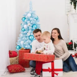 90 cm Mini künstlicher Weihnachtsbaum mit Schnee & Zementbasis Tannenbaum Chirstbaum
