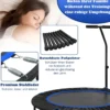 Ø 120 cm Mini Trampolin faltbar mit höhenverstellbarem Griff Blau + Schwarz