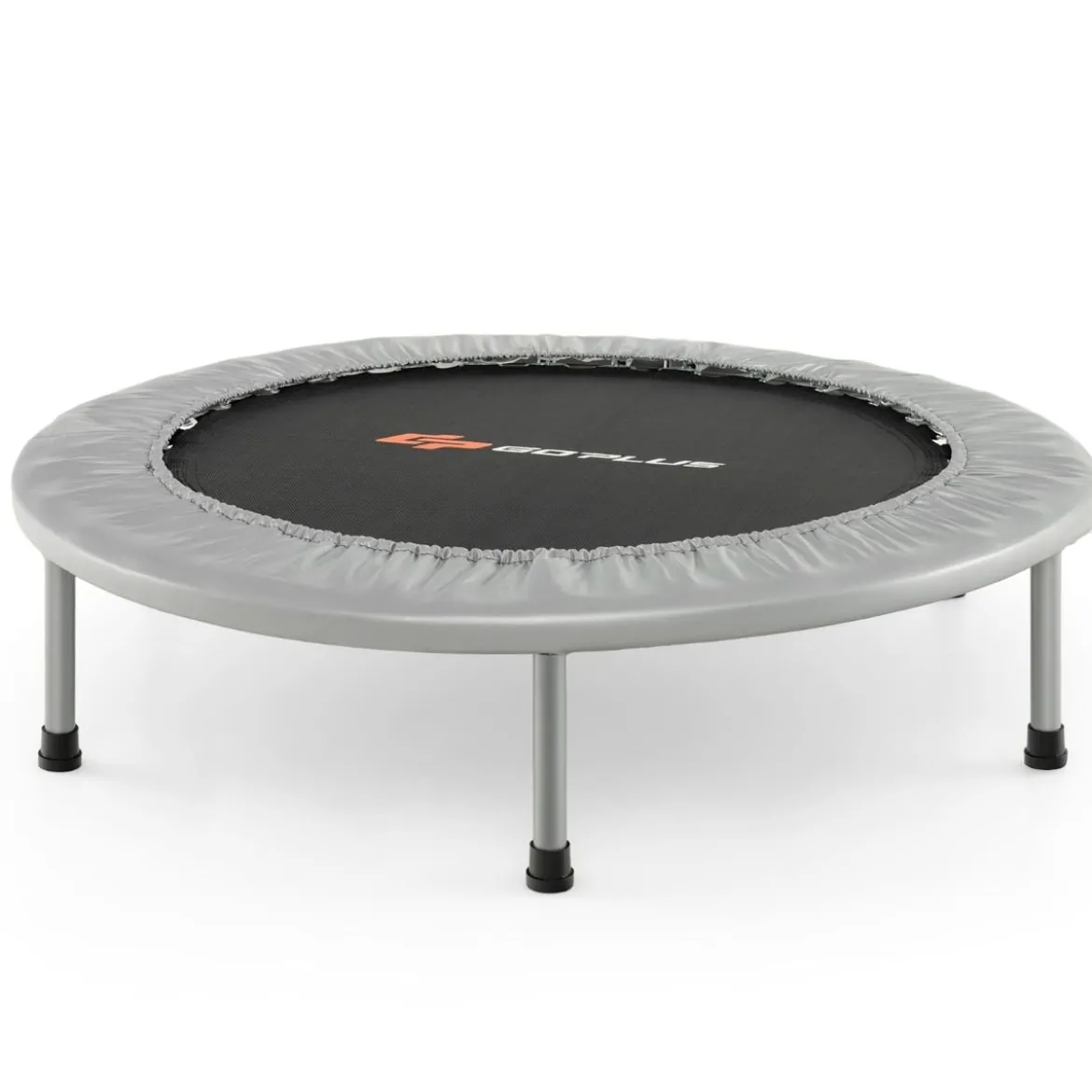 φ97cm Mini Trampolin Fitness Trampolin faltbar Kindertrampolin bis 150kg belastbar Grau