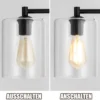 168 cm Modern Stehlampe mit Fußschalter & E27-Glühlampensockel & Glaslampenschirm Schwarz