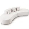 303,5 cm Modulares Sofa aus Cord Geschwungenes Couch mit 3 Kissen Boneless Ecksofa