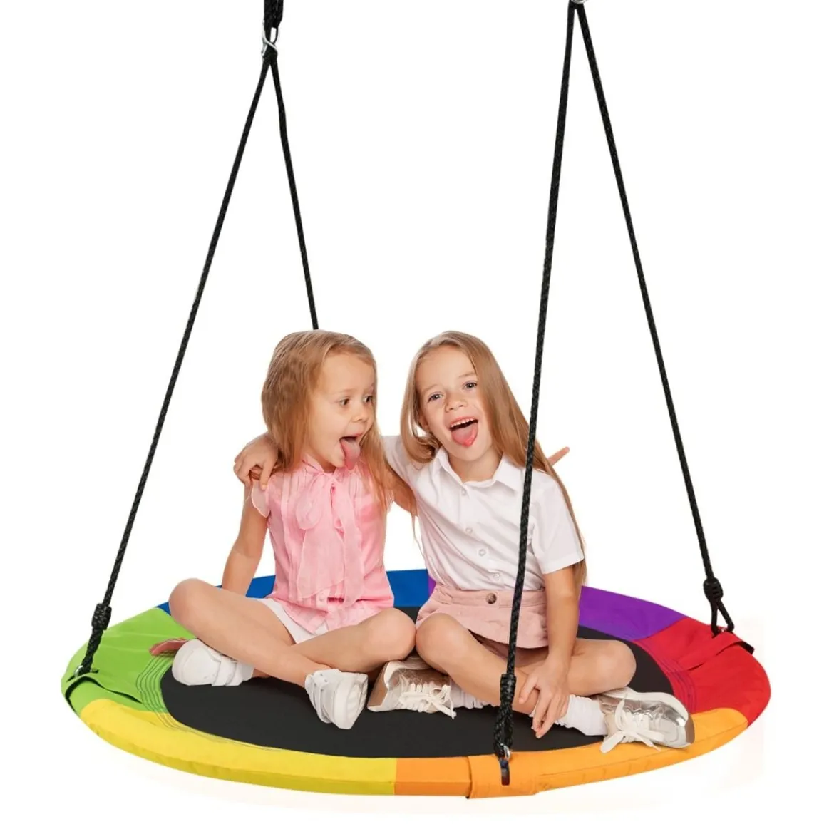 φ100 cm Nestschaukel mit Hängegurte Schaukel bis 300 kg belastbar Outdoor Gartenschaukel Bunt