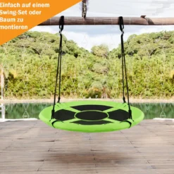 Ø100 cm Nestschaukel mit Hängegurte Schaukel Kinderschaukel Garten Grün