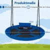 Ø100 cm Nestschaukel mit Kissen & Griffe Kinderschaukel mit 100-180 cm Höhenverstellbarem Seil Blau