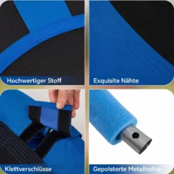 Ø100 cm Nestschaukel mit Kissen & Griffe Kinderschaukel mit 100-180 cm Höhenverstellbarem Seil Blau