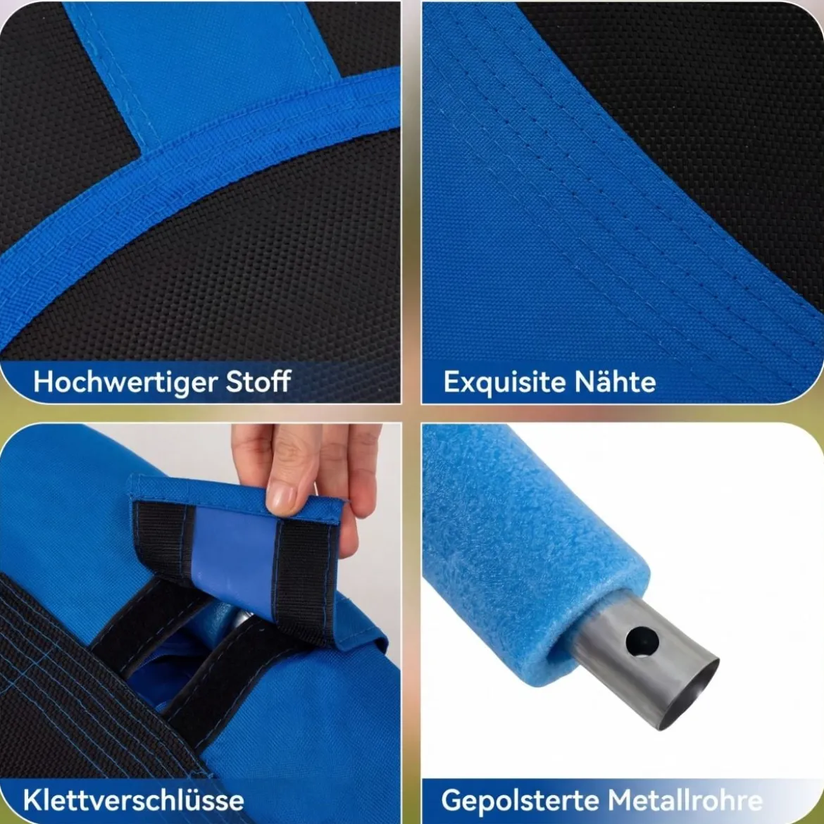 Ø100 cm Nestschaukel mit Kissen & Griffe Kinderschaukel mit 100-180 cm Höhenverstellbarem Seil Blau