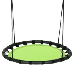 Ø100cm Nestschaukel Rundschaukel 100-160cm verstellbaren Seil Kinderschaukel 150kg Tragkraft Hängeschaukel grün