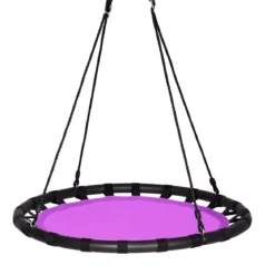 Ø100cm Nestschaukel Rundschaukel 100-160cm verstellbaren Seil Kinderschaukel 150kg Tragkraft Hängeschaukel lila