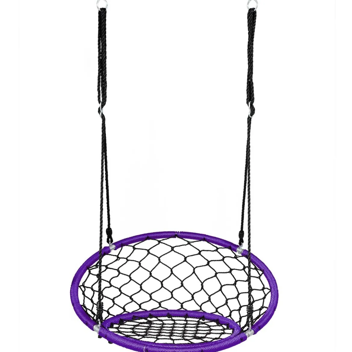 Ø89 cm Netz-Schaukel Baumschaukel-Set mit 100-160cm Seil verstellbar Lila