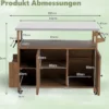 130 cm Outdoor Grillwagen mit Edelstahl-Arbeitsplatte Kücheninsel mit abschließbaren Rollen Küchenwagen Natur