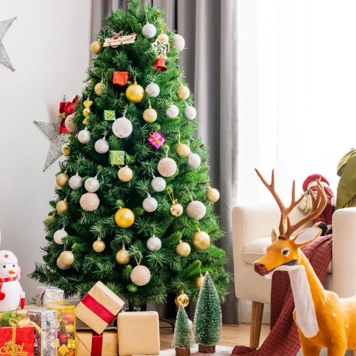 150 cm üppiger grüner künstlicher Weihnachtsbaum blühender klappbarer Weihnachtsbaum