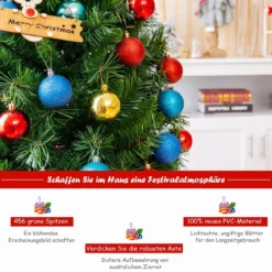 150 cm üppiger grüner künstlicher Weihnachtsbaum blühender klappbarer Weihnachtsbaum