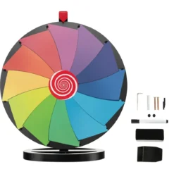 Ø60 cm Preisrad Tisch-Spinnrad mit 12 Slots Glücksspiel mit Ständer Bunt
