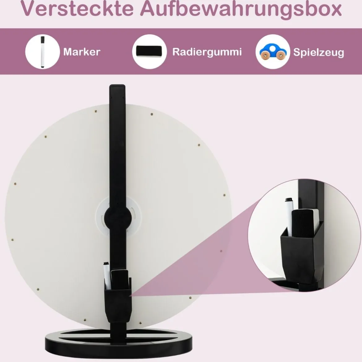 Ø60 cm Preisrad Tisch-Spinnrad mit 12 Slots Glücksspiel mit Ständer Bunt