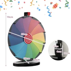 Ø60 cm Preisrad Tisch-Spinnrad mit 12 Slots Glücksspiel mit Ständer Bunt