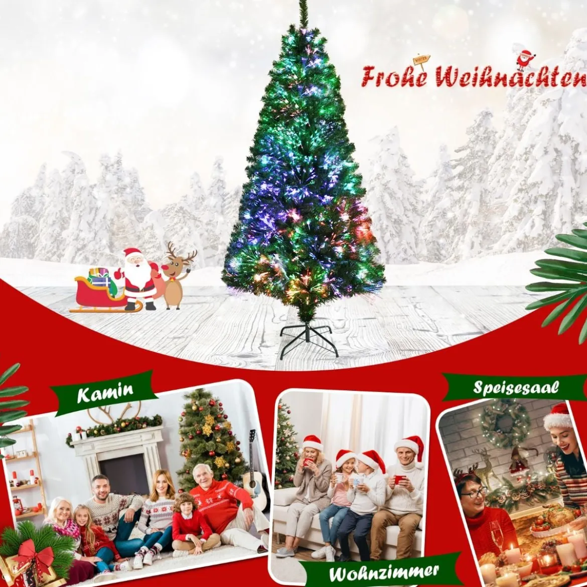 150 cm Premium-Weihnachtsfichte mit Glasfaseroptik Künstlicher Weihnachtsbaum Grün