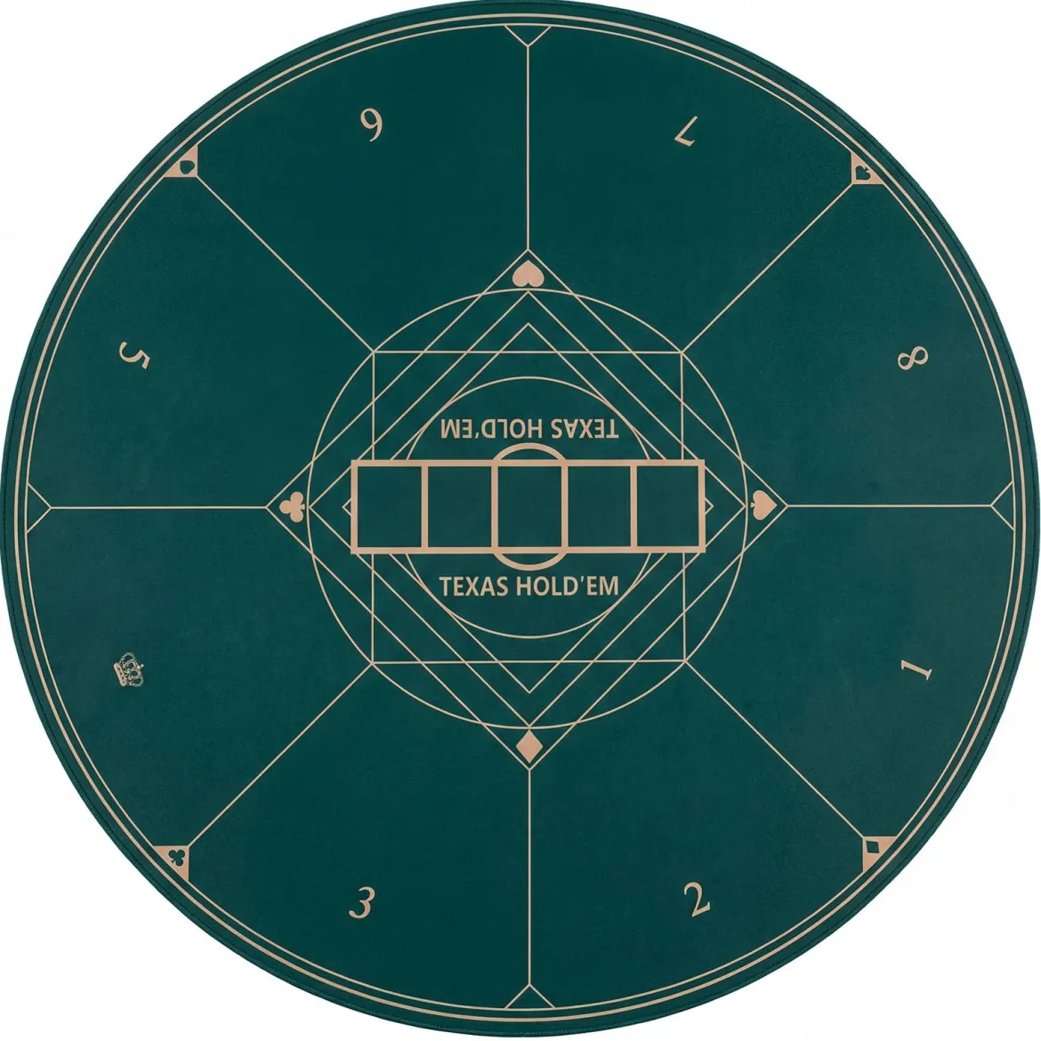 Ø120 cm Runde Pokermatte mit Tragetasche Faltbare Pokerauflage mit Rutschfester Gummibasis