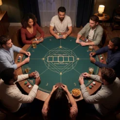 Ø120 cm Runde Pokermatte mit Tragetasche Faltbare Pokerauflage mit Rutschfester Gummibasis