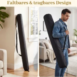 Ø120 cm Runde Pokermatte mit Tragetasche Faltbare Pokerauflage mit Rutschfester Gummibasis