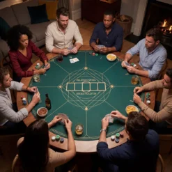 Ø100 cm Runde Pokermatte mit Tragetasche Faltbare Pokerauflage mit Rutschfester Gummibasis