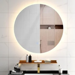 Ø60cm Runder Badspiegel mit Beleuchtung & Touch Schalter & Memory Funktion Wandspiegel