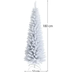 180 cm schlanker künstlicher Weihnachtsbaum Bleistiftbaum künstlicher Tannenbaum Weiß