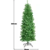 180 cm schmaler Weihnachtsbaum mit warmweißen LEDs, künstlichen Nadeln faltbar mit Metallständer Grün
