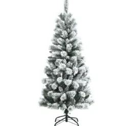 150 cm schneebedeckter Weihnachtsbaum beleuchteter künstlicher Weihnachtsbaum Weiß + Grün