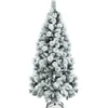 180 cm Schneebedeckter Weihnachtsbaum Künstlicher Christbaum mit Metallständer für Festtag Weiß