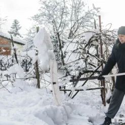 201-630 cm Schneeschaufel aus Aluminium mit Gummielippe Schneeräumer für Dach