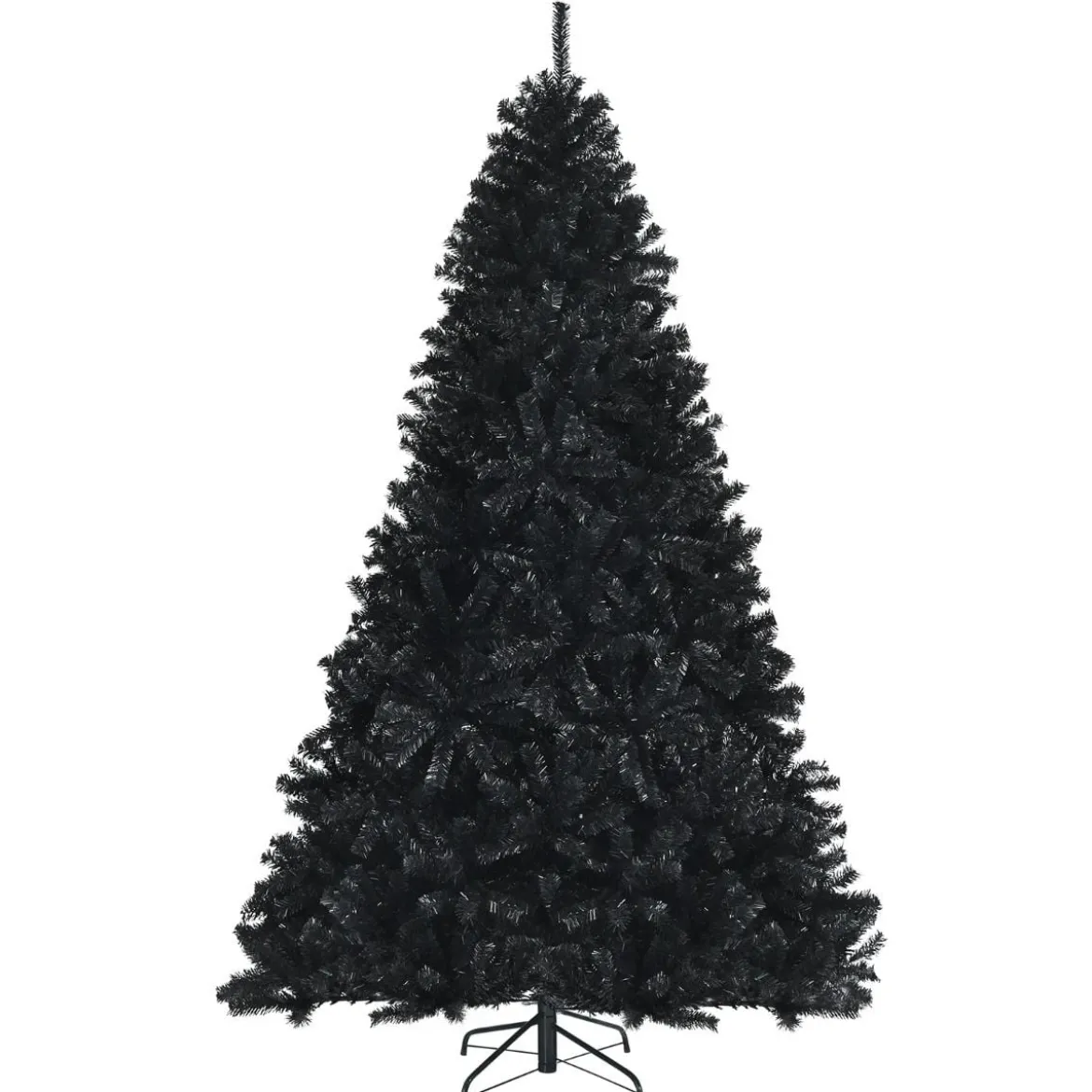 225 cm schwarzer künstlicher Weihnachtsbaum mit 1749 PVC Zweigen und Metallständer Tannenbaum