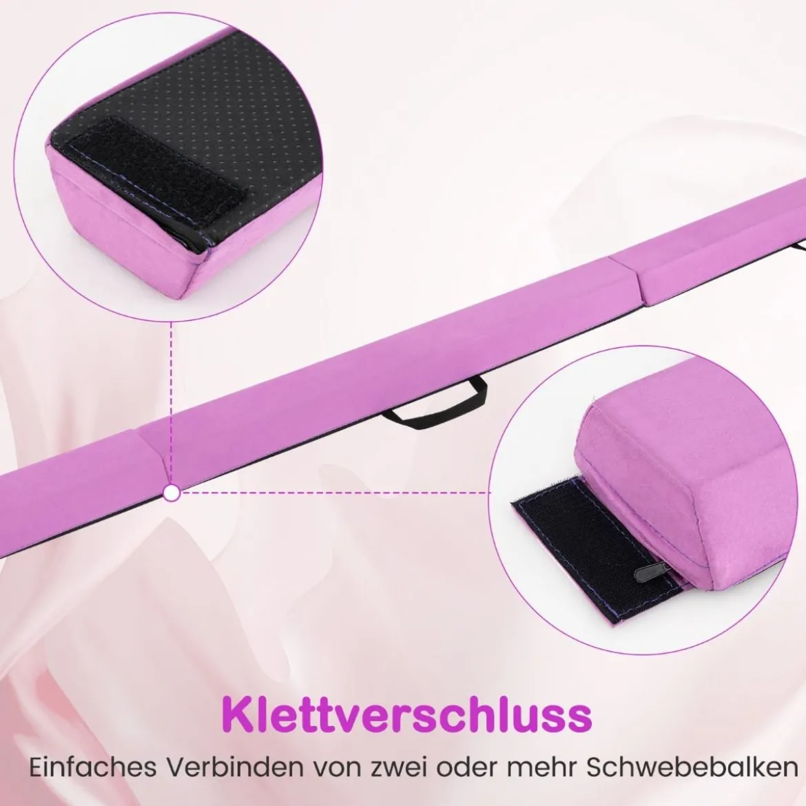 210 cm Schwebebalken Gymnastikbalken klappbar Turnbalken rutschfest Balance Beam bis 73 kg