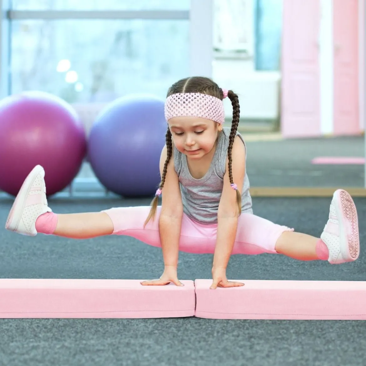 210 cm Schwebebalken Gymnastikbalken klappbar Turnbalken rutschfest Balance Beam bis 73 kg