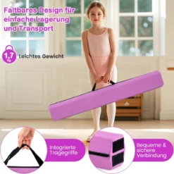 210 cm Schwebebalken Gymnastikbalken klappbar Turnbalken rutschfest Balance Beam bis 73 kg