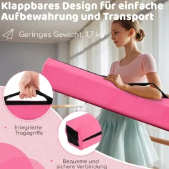 210 cm Schwebebalken Gymnastikbalken klappbar Turnbalken rutschfest Balance Beam bis 73 kg
