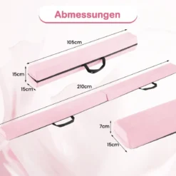 210 cm Schwebebalken Gymnastikbalken klappbar Turnbalken rutschfest Balance Beam bis 73 kg