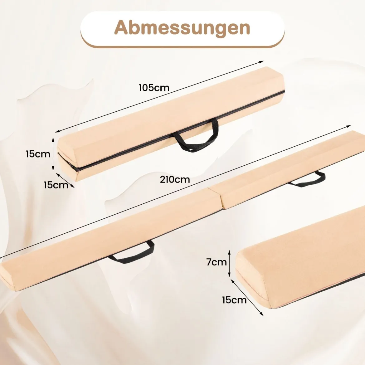 210 cm Schwebebalken Gymnastikbalken klappbar Turnbalken rutschfest Balance Beam bis 73 kg