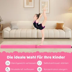 210 cm Schwebebalken Gymnastikbalken klappbar Turnbalken rutschfest Balance Beam bis 73 kg