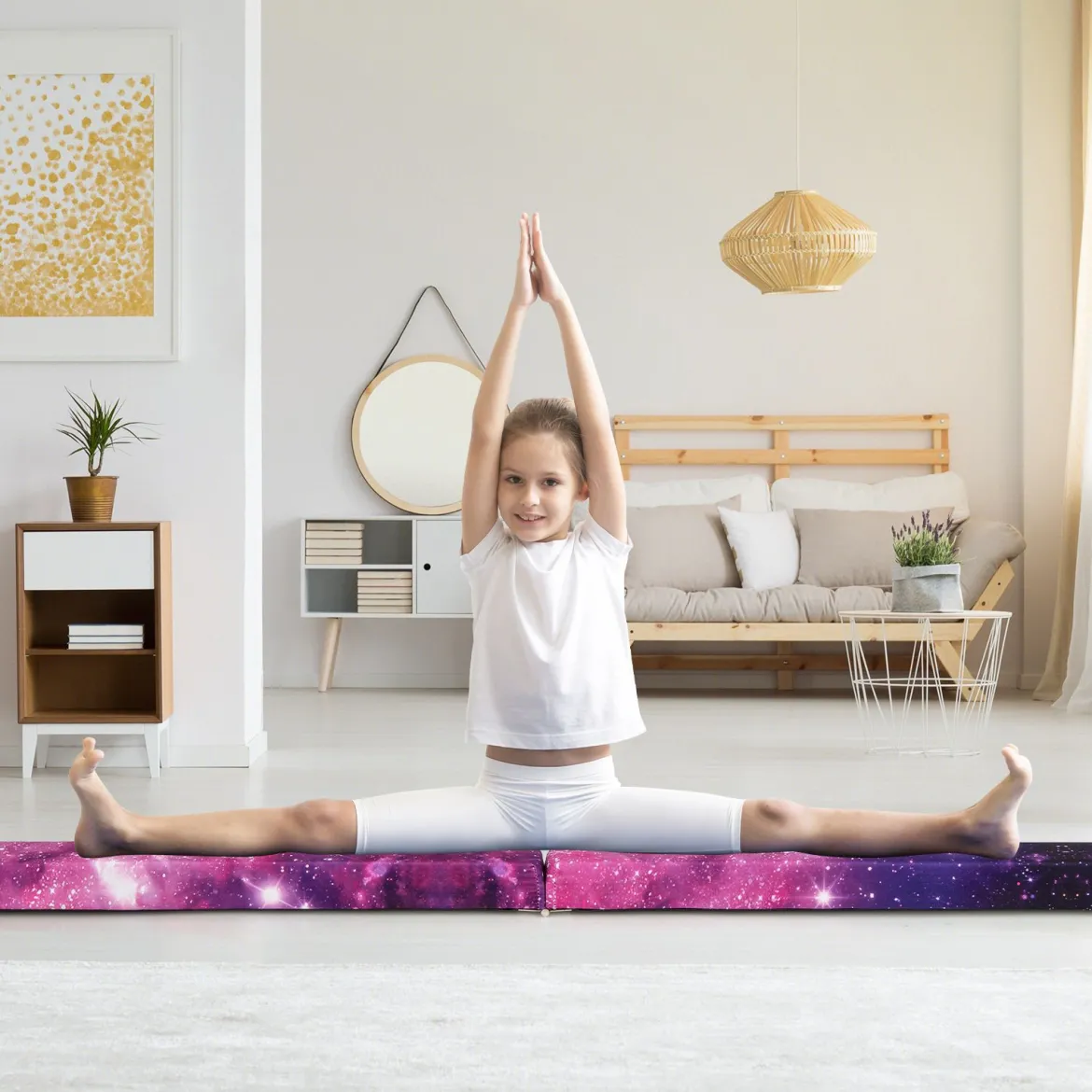 270 cm Schwebebalken Kinder Balancierbalken klappbar Gymnastikbalken mit Tragegriff