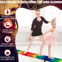 270 cm Schwebebalken Kinder Balancierbalken klappbar Gymnastikbalken mit Tragegriff