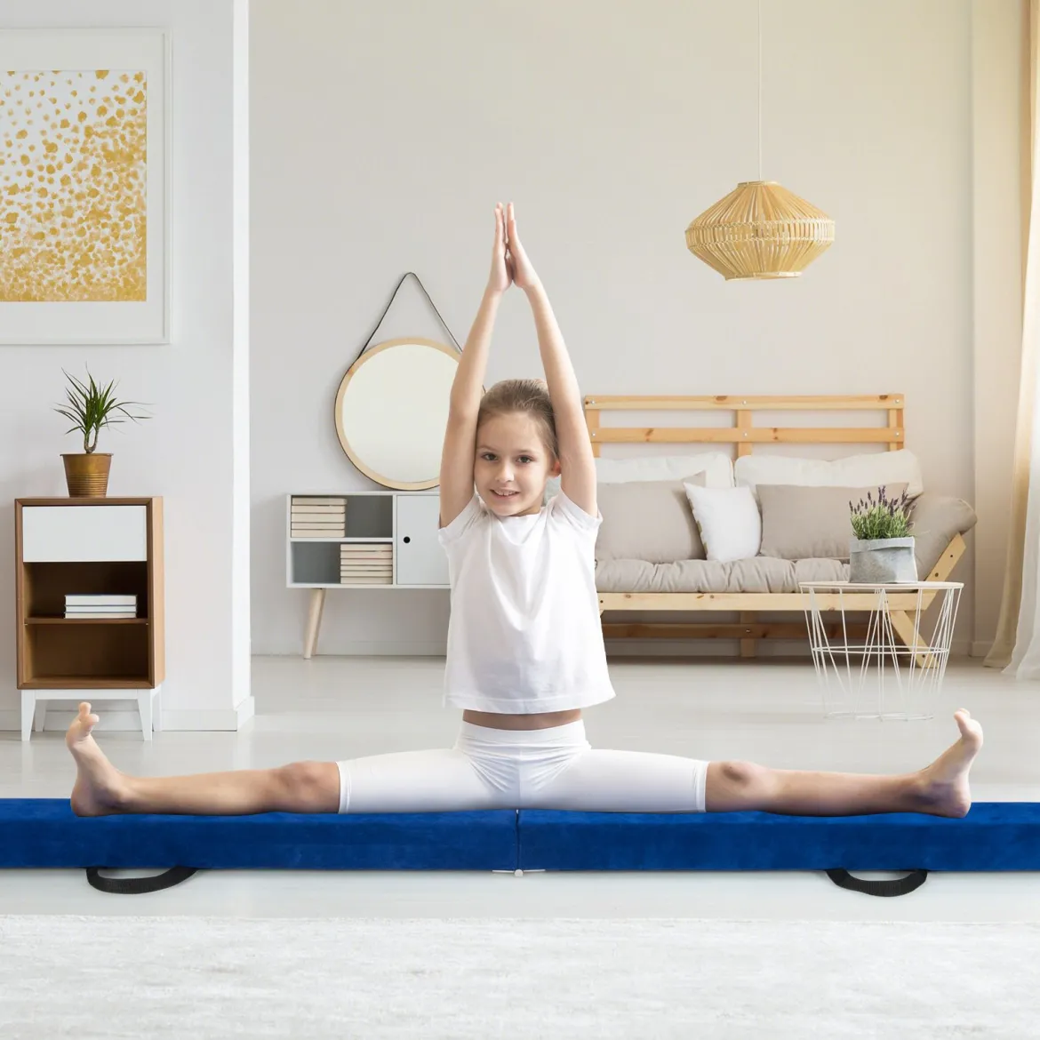 270 cm Schwebebalken Kinder Balancierbalken klappbar Gymnastikbalken mit Tragegriff
