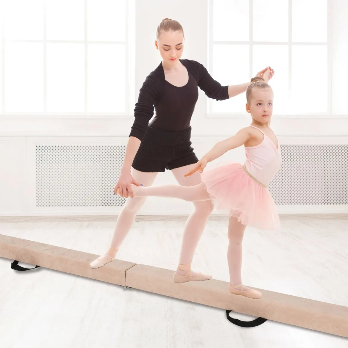 270 cm Schwebebalken Kinder Balancierbalken klappbar Gymnastikbalken mit Tragegriff