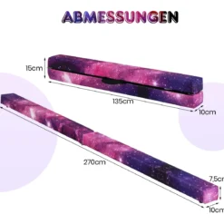 270 cm Schwebebalken Kinder Balancierbalken klappbar Gymnastikbalken mit Tragegriff
