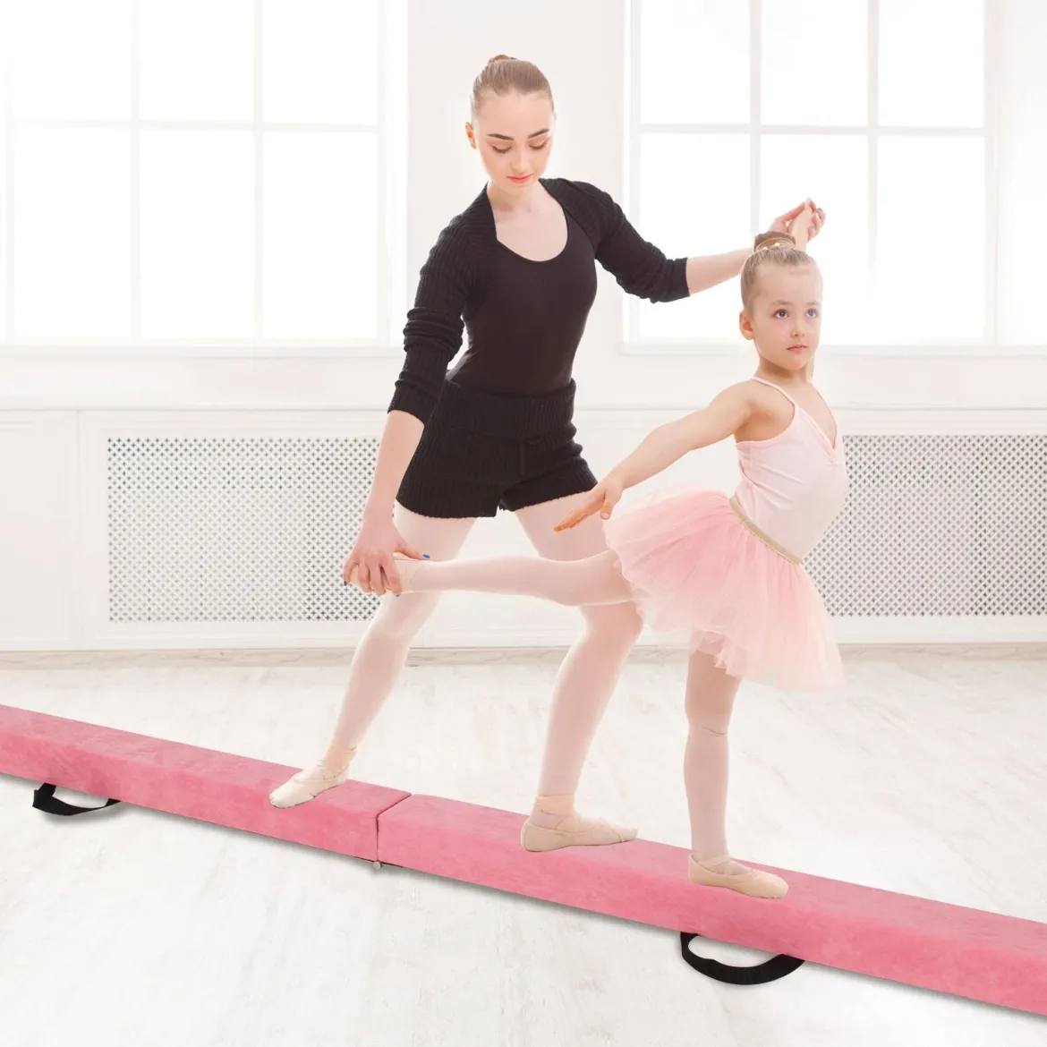 270 cm Schwebebalken Kinder Balancierbalken klappbar Gymnastikbalken mit Tragegriff