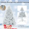 180 cm Silber Künstlicher Klappbarer Weihnachtsbaum mit Silberglitter & Metallständer
