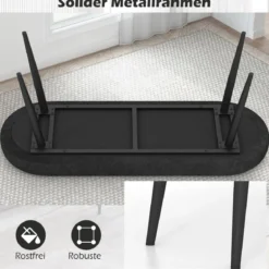 113 cm Sitzbank mit Kissen & Metallbeinen Polsterbank Ottomane bis 300 kg Belastbar