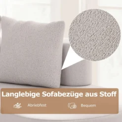 199 cm Sofa mit 2 Kissen & Niedriger Rückenlehne Gepolstertes Schlafsofa Couch Grau