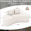 199 cm Sofa mit 2 Kissen & Niedriger Rückenlehne Gepolstertes Schlafsofa Couch Beige